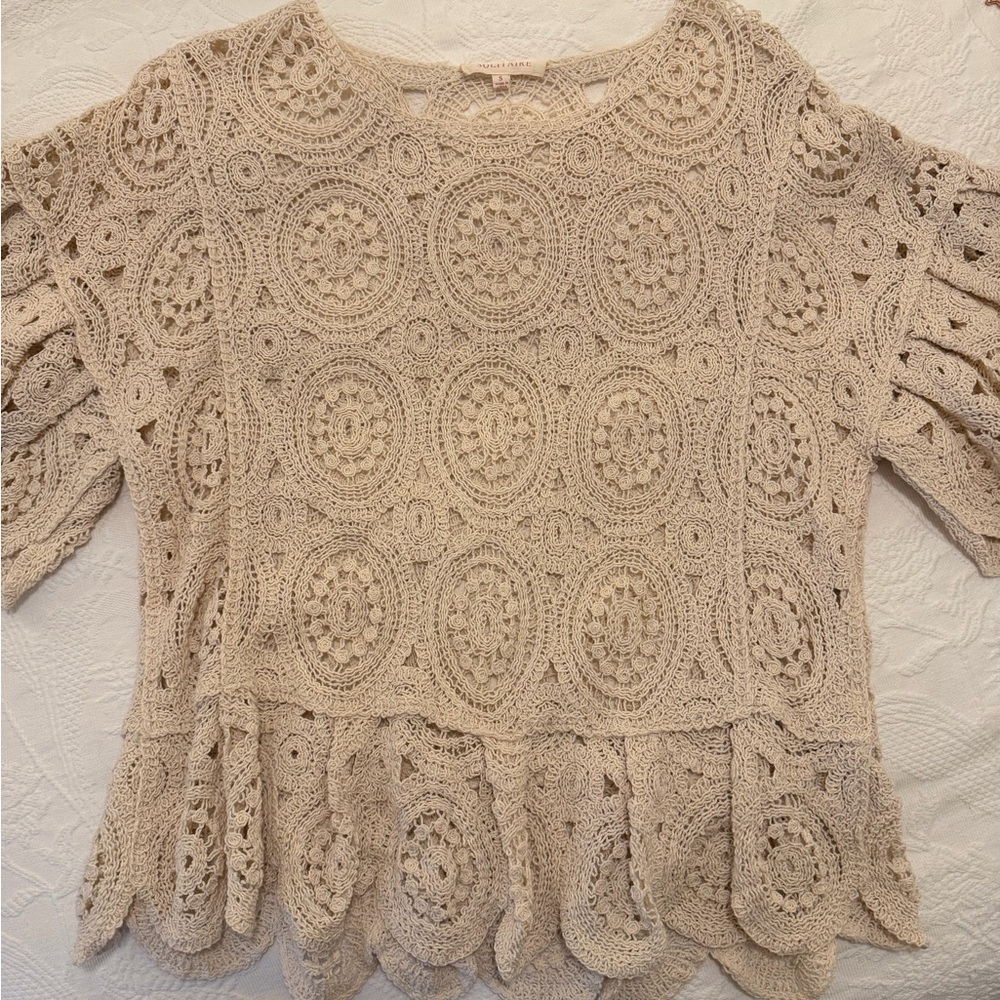 Cream Crochet Top